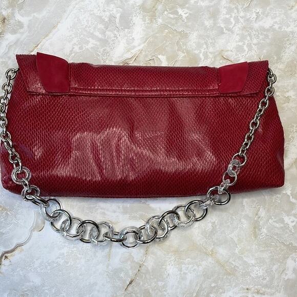 White House Black Market snakeskin and brushed suede clutch bag - Picture 4 of 7